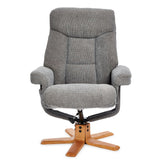 Exmouth Fabric Swivel Recliner Massage Chair & Footstool Charcoal Clearance