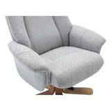 The Hawaii Swivel Recliner Chair & Footstool in Lille Cloud Fabric - Refurbished