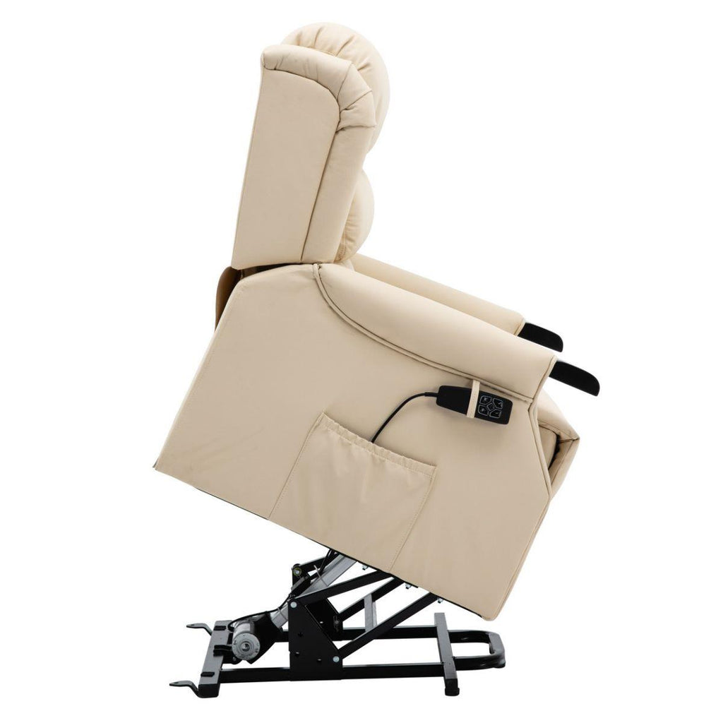 The Warminster Dual Motor Riser Recliner Mobility Chair in Cream Leather