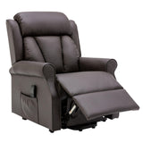 The Darwin - Dual Motor Riser Recliner Mobility Arm Chair in Brown Leather - Refurbished