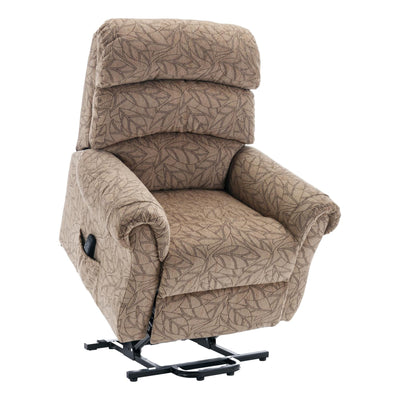 The Amesbury Dual Motor Riser Recliner Electric Mobility Chair - Cocoa Fabric - Refurbished