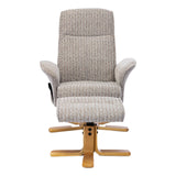 The Alexandria Swivel Recliner Chair & Footstool - Heat & Massage - Wheat Fabric