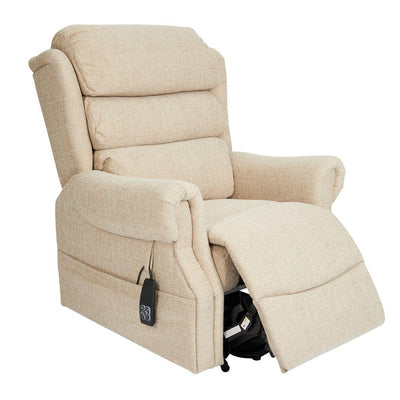 Salisbury Dual Motor Riser Recliner Arm Chair In Lisbon Wheat Fabric - Mobility Chair