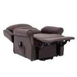 The Perth - Dual Motor Riser Recliner Mobility Chair in Brown Plush Faux Leather