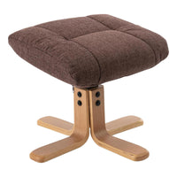 Cairo Footstool with Wooden Legs - Chocolate / Brown Fabric - Clearance Sale