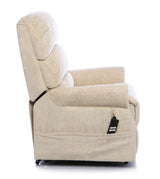 The Augusta - Dual Motor Riser Recliner Mobility Chair in Soft Fabric Finish - Cream