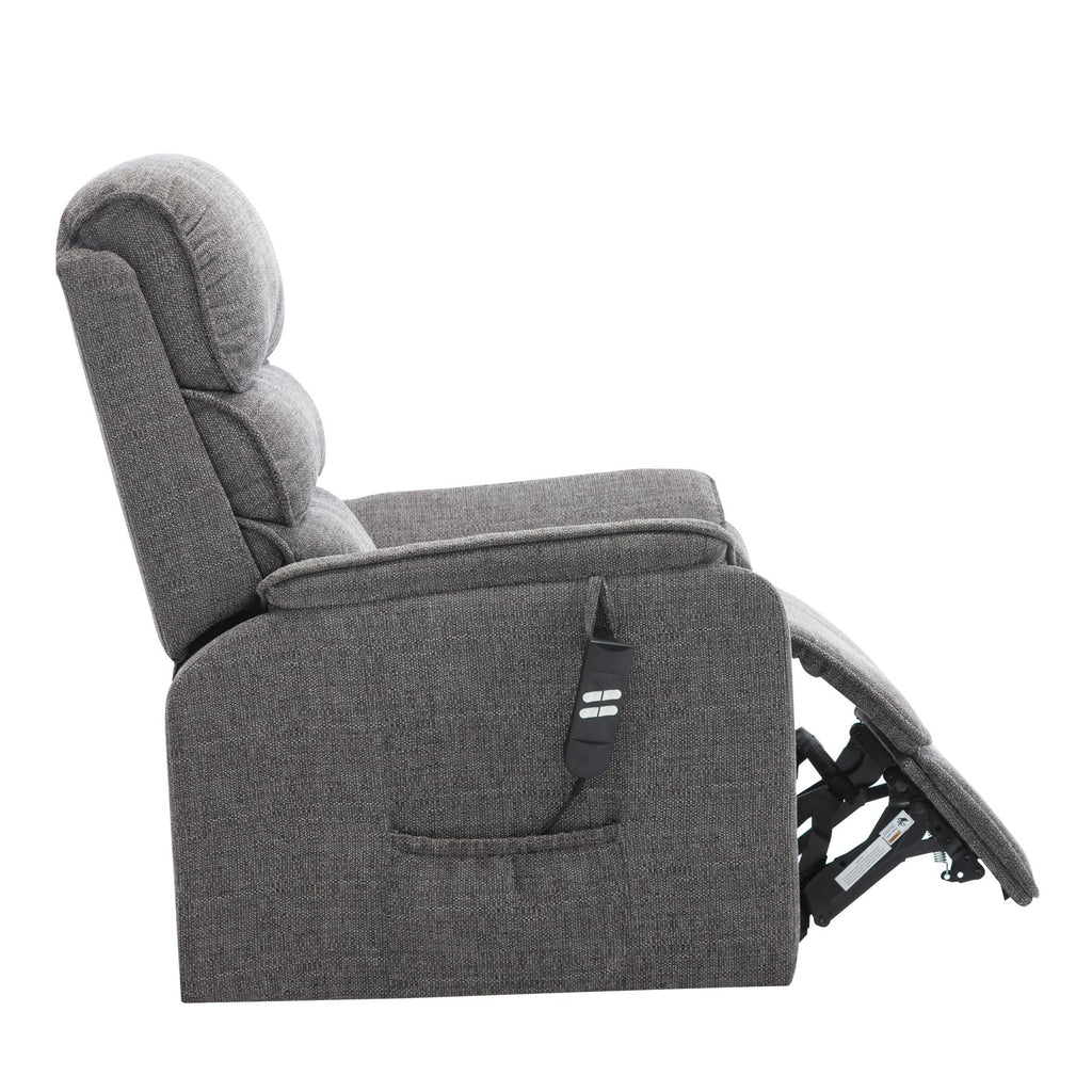 Henley Riser Recliner Mobility Chair, Dual Motor, Heat & Massage in Lisbon Grey Fabric