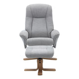 The Hawaii Swivel Recliner Chair & Footstool in Lille Cloud Fabric - Refurbished