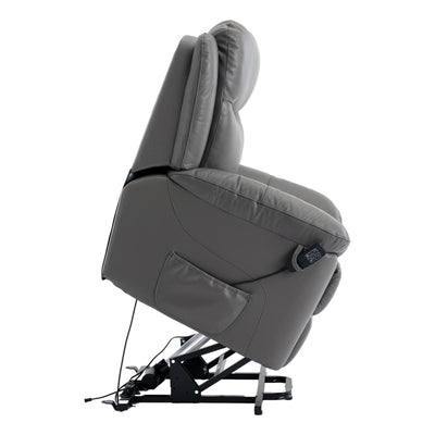 The Devon - Dual Motor Mobility Riser Recliner Arm Chair - Grey Genuine Leather - Refurbished