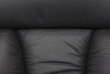 The Mars Genuine Leather Swivel Recliner Chair & Footstool In Black - Clearance