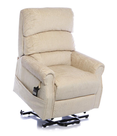 The Augusta - Dual Motor Riser Recliner Mobility Chair in Soft Fabric Finish - Cream