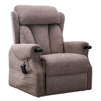 Denmark Dual Motor Riser Recliner Ergonomic Arm Chair Brushstroke Mocha Fabric - Refurbished