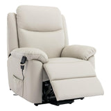 The Devon - Dual Motor Mobility Riser Recliner Arm Chair - Cream Genuine Leather - Refurbished