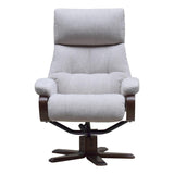 The Vienna - Swivel Recliner Chair & Matching Footstool in Beige Fabric