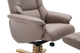 The Florence, Swivel Recliner Chair & Footstool in Earth PU Faux Leather - Clearance