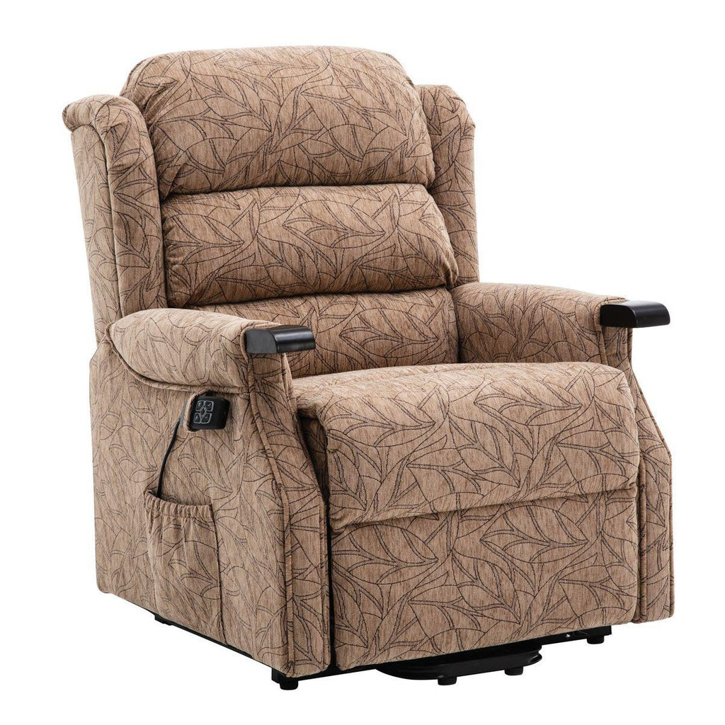 The Warminster Dual Motor Riser Recliner Mobility Chair in Cocoa Fabric