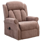 The Darwin - Dual Motor Riser Recliner Mobility Arm Chair in Mink Brushstroke Fabric