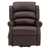 The Perth - Dual Motor Riser Recliner Mobility Chair in Brown Plush Faux Leather