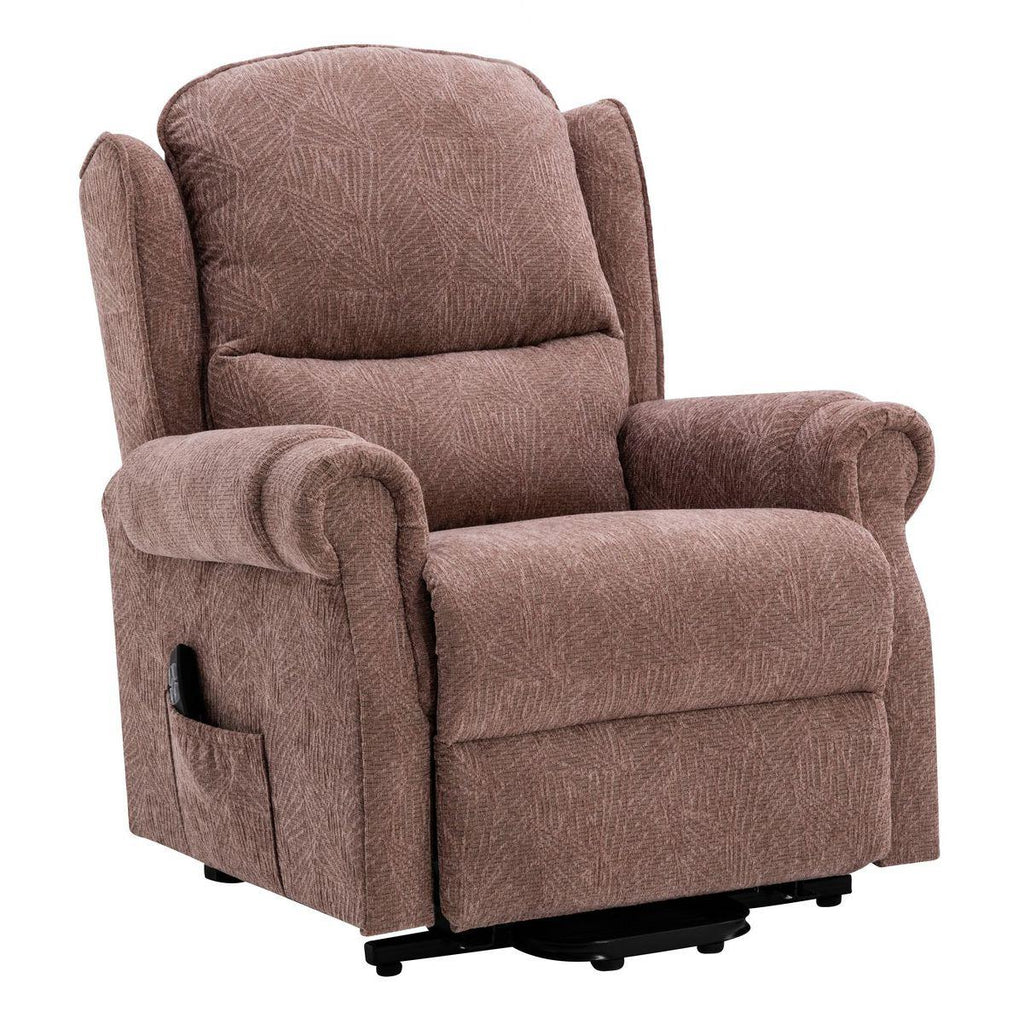 Winchester Dual Motor Riser Recliner Mobility Chair in Mink Brushstroke Fabric