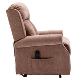 The Darwin - Dual Motor Riser Recliner Mobility Arm Chair in Mink Brushstroke Fabric