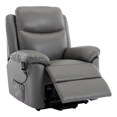 The Devon - Dual Motor Mobility Riser Recliner Arm Chair - Grey Genuine Leather - Refurbished