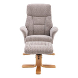 The Giza - Fabric Swivel Recliner Chair & Matching Footstool in Wheat - Refurbished