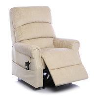 The Augusta - Dual Motor Riser Recliner Mobility Chair in Soft Fabric Finish - Cream