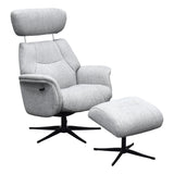 The Murcia - Swivel Recliner Chair & Matching Footstool in Casper Beige Fabric