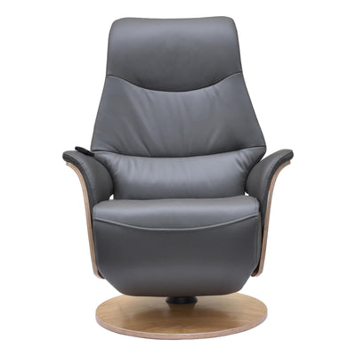 The Iowa - Stunning Electric Leather Recliner with Integrated Footstool & Wireless Remote - Charcoal