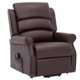 The Perth - Dual Motor Riser Recliner Mobility Chair in Brown Plush Faux Leather