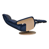 The Iowa - Stunning Electric Leather Recliner with Integrated Footstool & Wireless Remote - Navy