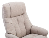 Dubai Lisbon Wheat Fabric Swivel Recliner Chair With Matching Footstool