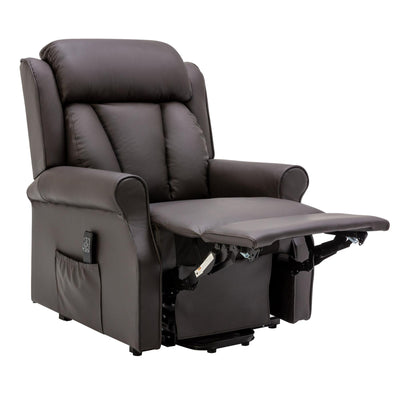 The Darwin - Dual Motor Riser Recliner Mobility Arm Chair in Brown Leather - Refurbished