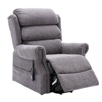 Salisbury Dual Motor Riser Recliner Arm Chair In Lisbon Grey Fabric