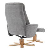 The Paris Swivel Recliner Chair & Footstool in Lille Charcoal Fabric