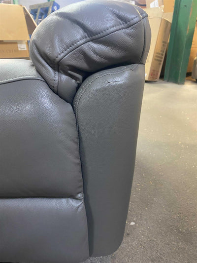 The Devon - Dual Motor Mobility Riser Recliner Arm Chair - Grey Genuine Leather - Minor Damage - Clearance