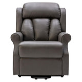 The Darwin - Dual Motor Riser Recliner Mobility Arm Chair in Grey Genuine Leather