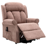 The Darwin - Dual Motor Riser Recliner Mobility Arm Chair in Mink Brushstroke Fabric