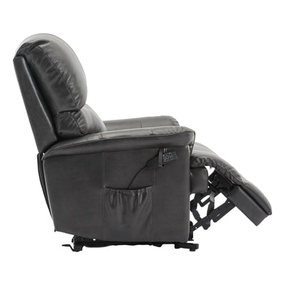 The Toulouse Riser Recliner Mobility Chair in High Grade Genuine Grey Leather