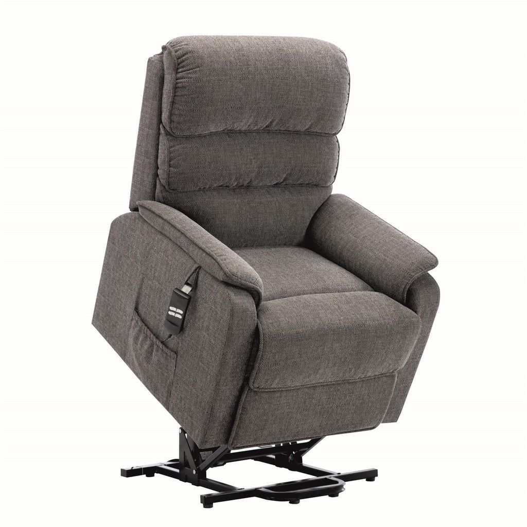 Henley Riser Recliner Mobility Chair, Dual Motor, Heat & Massage in Lisbon Grey Fabric