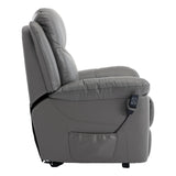 The Devon - Dual Motor Mobility Riser Recliner Arm Chair - Grey Genuine Leather - Minor Damage - Clearance