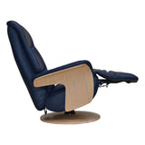 The Iowa - Stunning Electric Leather Recliner with Integrated Footstool & Wireless Remote - Navy