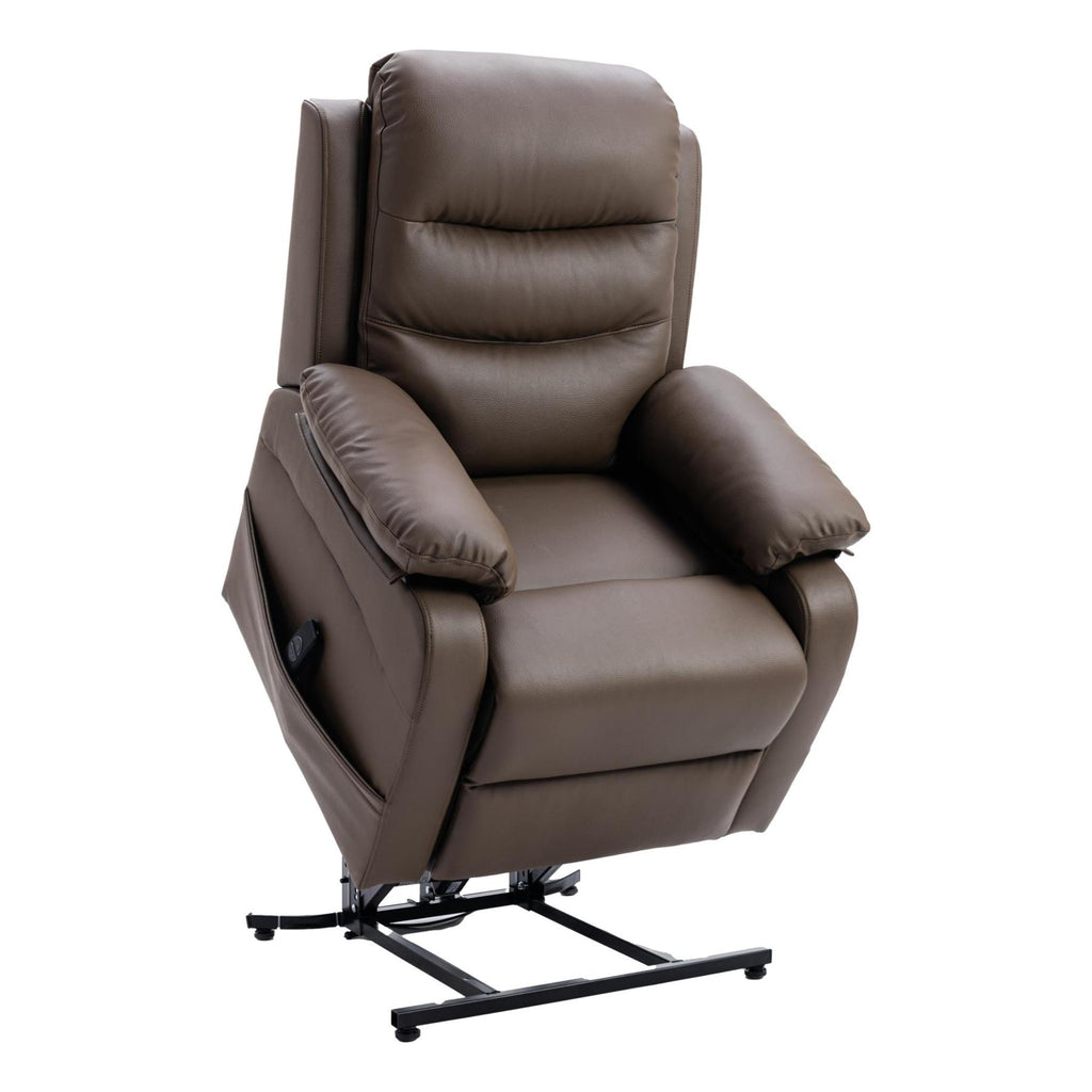 The Bamford - Single Motor Riser Recliner Chair in Truffle Plush Faux Leather - Refurbished