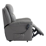 The Devon - Dual Motor Mobility Riser Recliner Arm Chair - Grey Genuine Leather - Refurbished