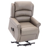 The Perth - Dual Motor Riser Recliner Mobility Chair in Grey Plush Faux Leather - Refurbished