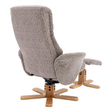 The Giza - Fabric Swivel Recliner Chair & Matching Footstool in Wheat - Refurbished