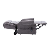 Salisbury Dual Motor Riser Recliner Arm Chair In Lisbon Grey Fabric