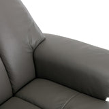 Hereford Genuine Leather Grey Swivel Reclining Chair Matching Footstool - Refurbished - Grade C