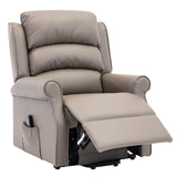 The Perth - Dual Motor Riser Recliner Mobility Chair in Grey Plush Faux Leather - Refurbished