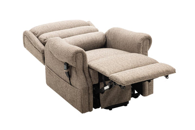 Salisbury Dual Motor Riser Recliner Arm Chair In Lisbon Mocha Fabric Clearance